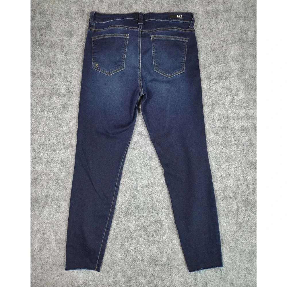 Kut from the Kloth Connie Ankle Skinny Jeans Womens Size 8 Blue Raw Hem